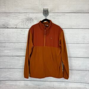 Ascend Women's Orange Fleece Quarter Zip Pullover Jacket Size Medium